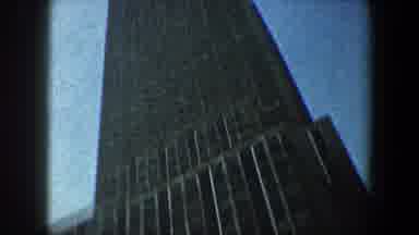 New York City (1960): Building With Floors In Concrete And Glass Filmed From Top