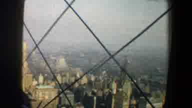 New York City (1960): Panoramic View Big City Outside Iron Barred Window Sunny Day