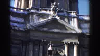 Rome Italy (1959): Old Stone Public Building With Statues And Old Fashioned Film