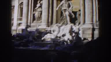 Rome Italy (1959): View Of Partially Shaded Trevi Fountain On A Sunny Day