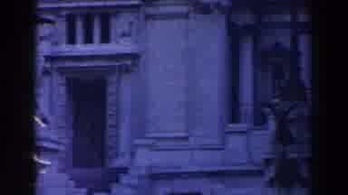 Rome Italy (1959): A Well Designed Building With Sculptured Images Just In Front