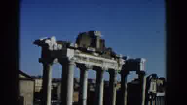 Rome Italy (1959): Camera Pans Over Ruins Of White Columns And Rubble On The