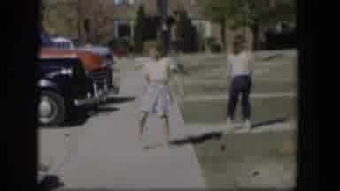 Nevada (1954): Three Girls In White T-Shirts Play In The Street Dancing And Doing