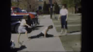 Nevada (1954): One Girl Teaches Two Other Girls How To Do The Splits Outside