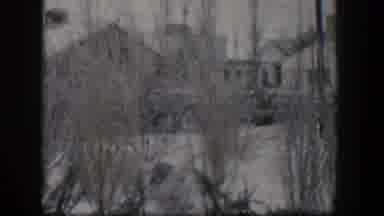 Nevada (1954): View Of Bare Trees And Wooden Sheds On A Clear Day