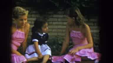 Nevada (1954): Three Girls Talk Play And Joke In The Yard Near A Wall