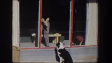 Nevada (1954): Man Dog House Palms Playing Joy Friendship House Glass Balcony