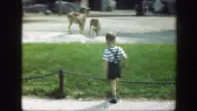 Washington DC (1948): A Little Boy Kicks A Chain The Run Towards Someone