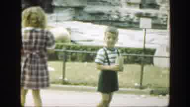 Washington DC (1948): Girl And Small Boy Looking At Polar Bear On A Clear Day
