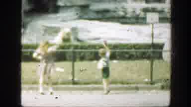 Washington DC (1948): A Girl And A Boy Play Together As Their Dad Come To