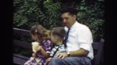 Washington DC (1948): Family Trip Zoo Children Little Girl Drinking Milkshake Man