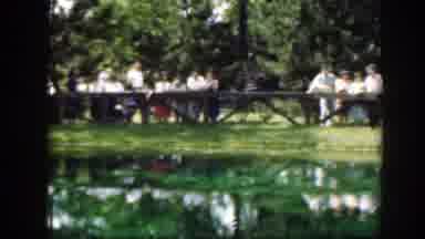 Washington DC (1948): A Group Of People Looking Over A Fence At A Pond