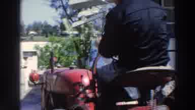 Puerto Rico (1966): Sir Outside His Trailer House Driving A Tractor And Standing