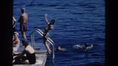 Brighton Michigan (1960): Young Boy Falling Off Of The Dock Into The Lake