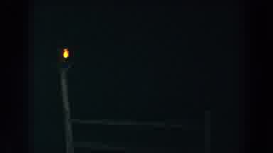 Brighton Michigan (1960): Film Taken In Darkness Wooden Fence Light Atop Fence