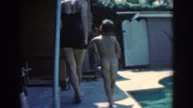 North Hollywood California (1961): Mother And Her Little Boy After Skinny Dipping