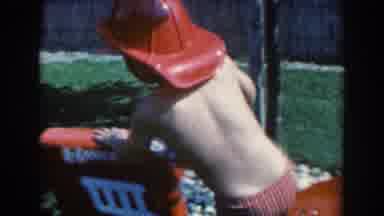 North Hollywood California (1961): Little Shirtless Boy Playing His New Toy Car At