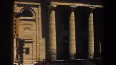 Saint Louis Missouri (1964): View Of Tan Building With Four Columns On A Sunny Day