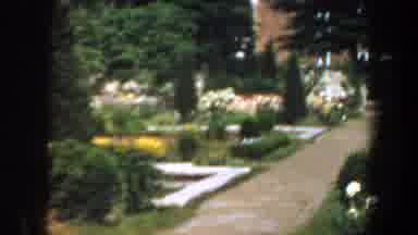 Saint Louis Missouri (1964): A Beautiful Garden And Courtyard With Several Mature