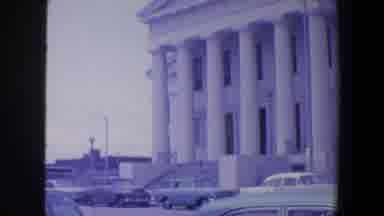 Saint Louis Missouri (1964): View Of White Building With Grey Dome On A Cloudy Day
