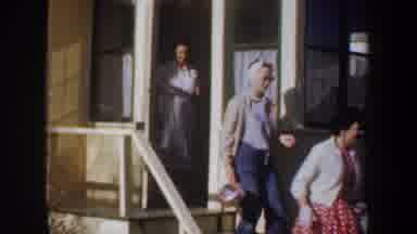 Wyoming (1957): People Leaving A House With Things In Their Hands