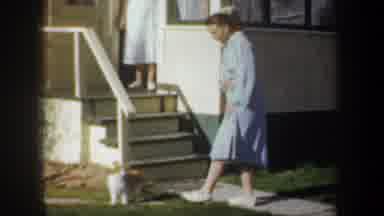 Wyoming (1957): Three Women One In Front Of Steps Petting Cat Another In Doorway