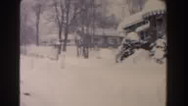 Dearborn Michigan-1961: Snow-Covered Suburban Street In Winter