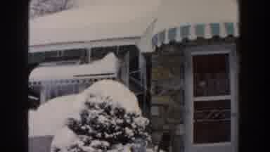 Dearborn Michigan (1961): Snowing Heavily At The Front Of Her House