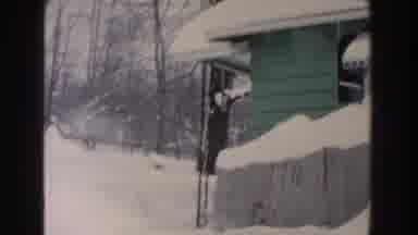 Dearborn Michigan (1961): Winter Storm With Snow On Roof And Showing Back Yard