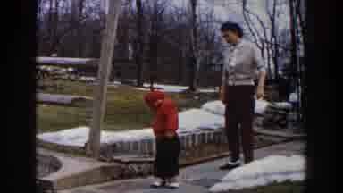 Dearborn Michigan (1961): Mom And Baby Out In The Front Yard Playing Together