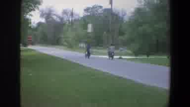 Walt Disney World Florida (1973): Young Men Trying Out Their Motorcycles On The