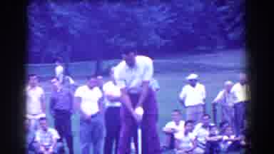 Ridgefield New Jersey (1961): Man Wearing White Shirt Swings Golf Club On A Clear