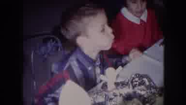 NORTH HOLLYWOOD CALIFORNIA-1961: Children At The Table During A Party With Their