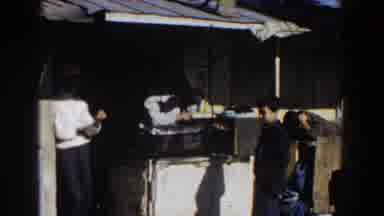 CASABLANCA-1959: Street Market Vendors And Customers At Food Stall