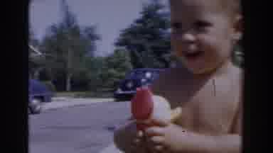 Van Nuys California-1962: On A Summer Day A Child Plays In The Pool Of His House