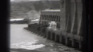 Washington (1939): View Of Grey Columbia River Dam On A Clear Day