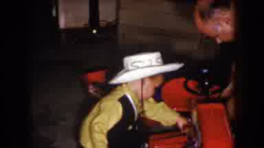 North Hollywood California (1961): A Young Boy Wearing A Cowboy Hat Is Celebrating