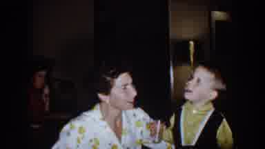 North Hollywood California (1961): Old Footage Of Mother And Son Chilling In The