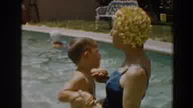North Hollywood California (1961): Vintage Footage Of Family Having A Pool Party