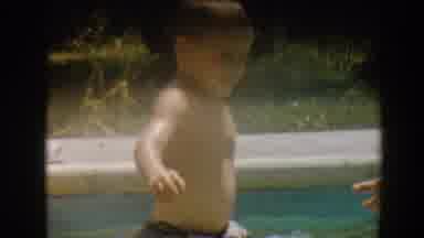 North Hollywood California (1961): A Boy Enters The Swimming Pool To Meet His Mom