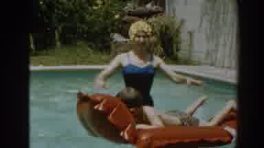 North Hollywood California (1961): Kid With His Happy Family Chilling At The Pool