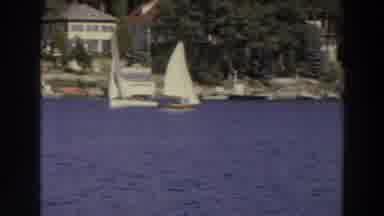 Madison Wisconsin (1966): View Of White Sailboats In Blue Water On A Sunny Day