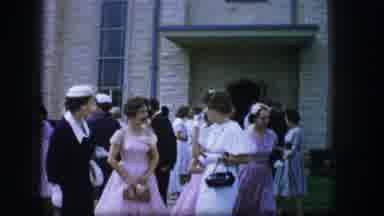 Moberly Missouri-1962: Women Talking Outside A Church