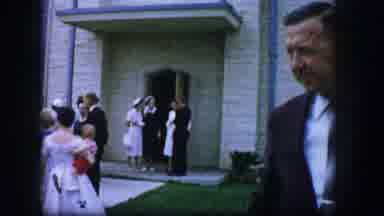 Moberly Missouri (1962): People Viewed In Groups Having Fun At A Wedding Ceremony