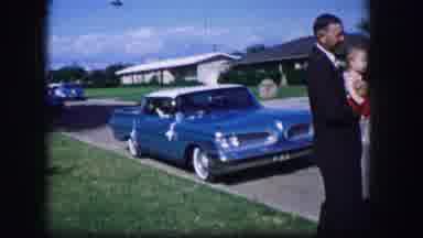 Moberly Missouri (1962): People Inside Car On Street People Stand Near Nineteen