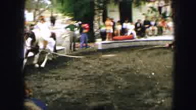 Austria-1963: Woman Rides Horse In Circular Ring With Another Lady Hanging Off