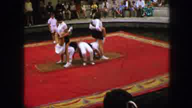 Austria-1963: Human Pyramid Gymnastics Performance At Public Square