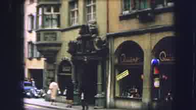 LUCERNE SWITZERLAND-1963: Camera Zooms In On The Elaborate Italian Style Building