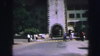 Lucerne Switzerland (1963): People Crossing And Waiting To Cross An Intersection