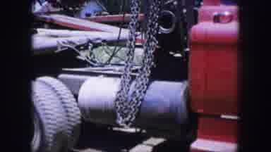 Dallas Texas-1964: Panoramic View From The Side Of An Old Red Truck Full Of